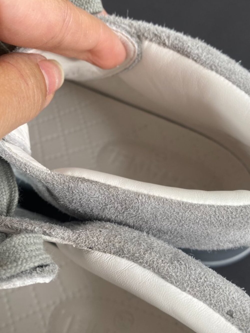 Chanel Grey Silver Suede Rubber CC High Top Sneakers Size 37.5 - Picture 11 of 12
